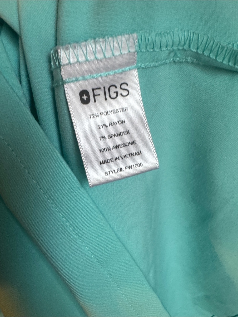 Figs Catarina One-Pocket Scrub Top in Fresh Aqua Med LIKE NEW - Picture 4 of 5